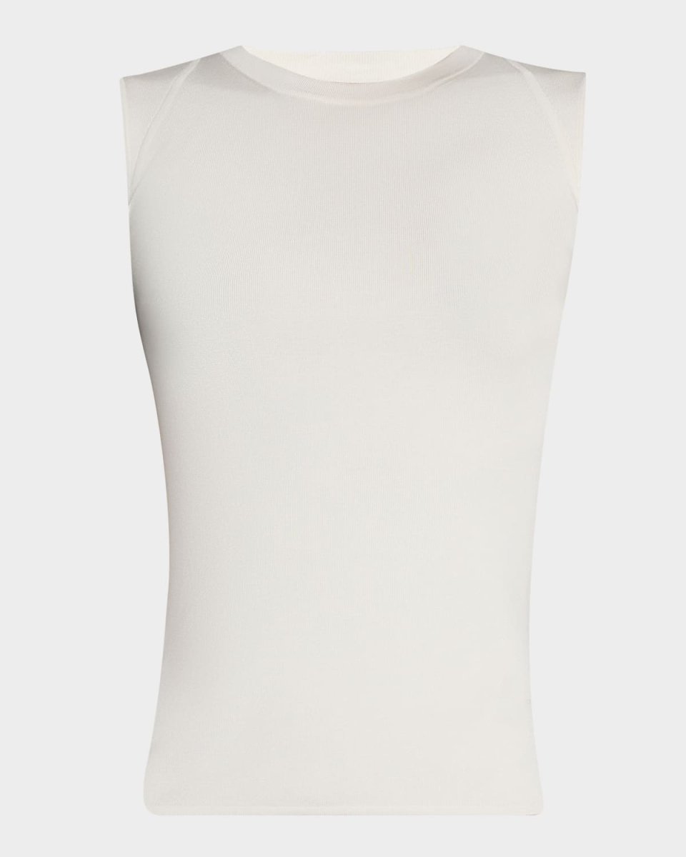 Sleeveless Fitted Silk Stretch Knit Top